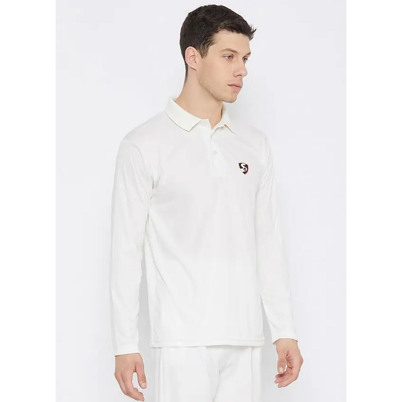SG Club Cricket Shirt White Jersey Full Sleeve - CLOTHING - SHIRT