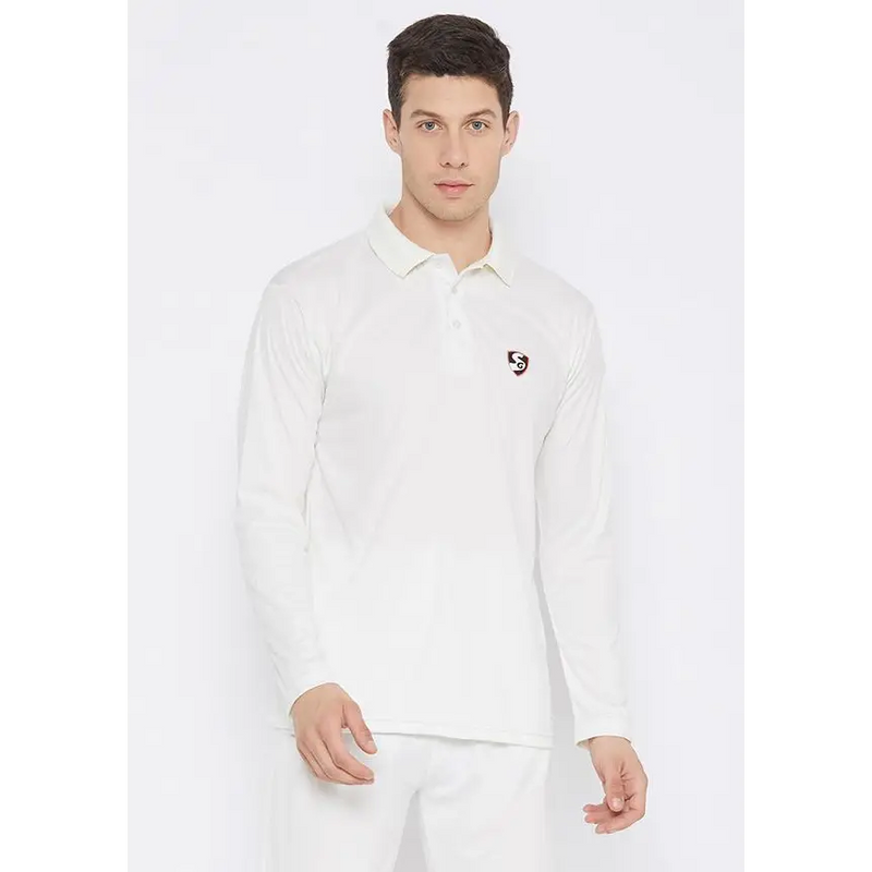 SG Club Cricket Shirt White Jersey Full Sleeve - CLOTHING - SHIRT