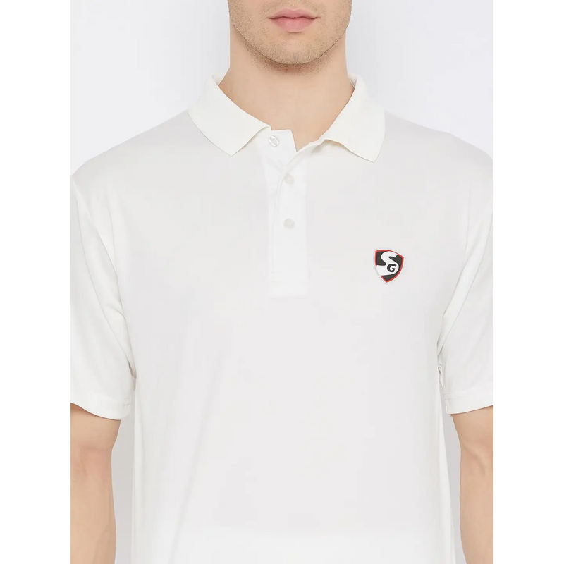 SG Club Half Sleeve Cricket Shirt Jersey White - CLOTHING - SHIRT