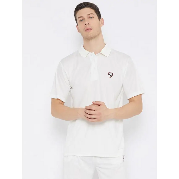 SG Club Half Sleeve Cricket Shirt Jersey White - CLOTHING - SHIRT